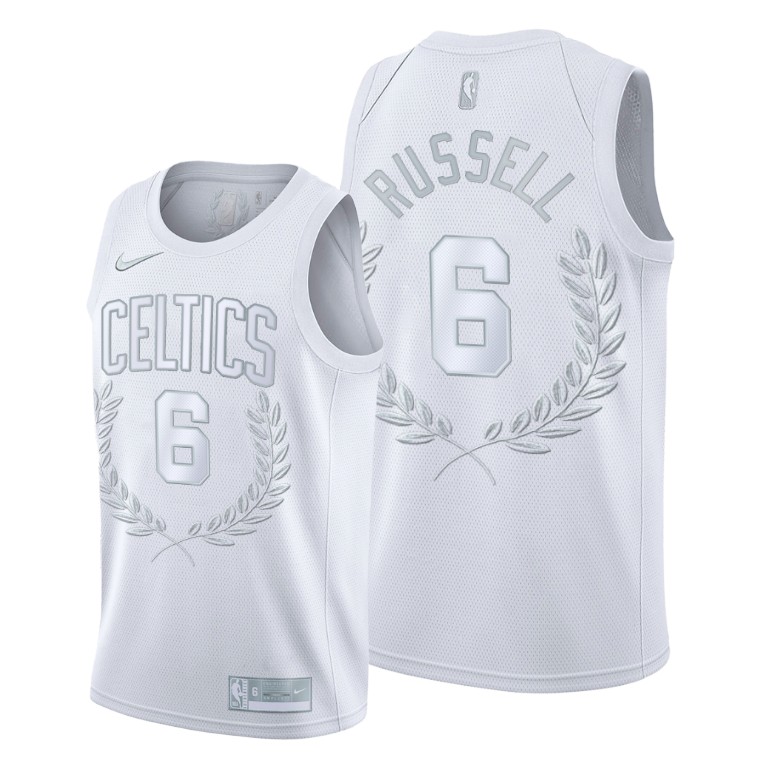 Men's Boston Celtics Bill Russell #6 Glory Limited Hall of Fame Platinum Jersey 2401EVCR
